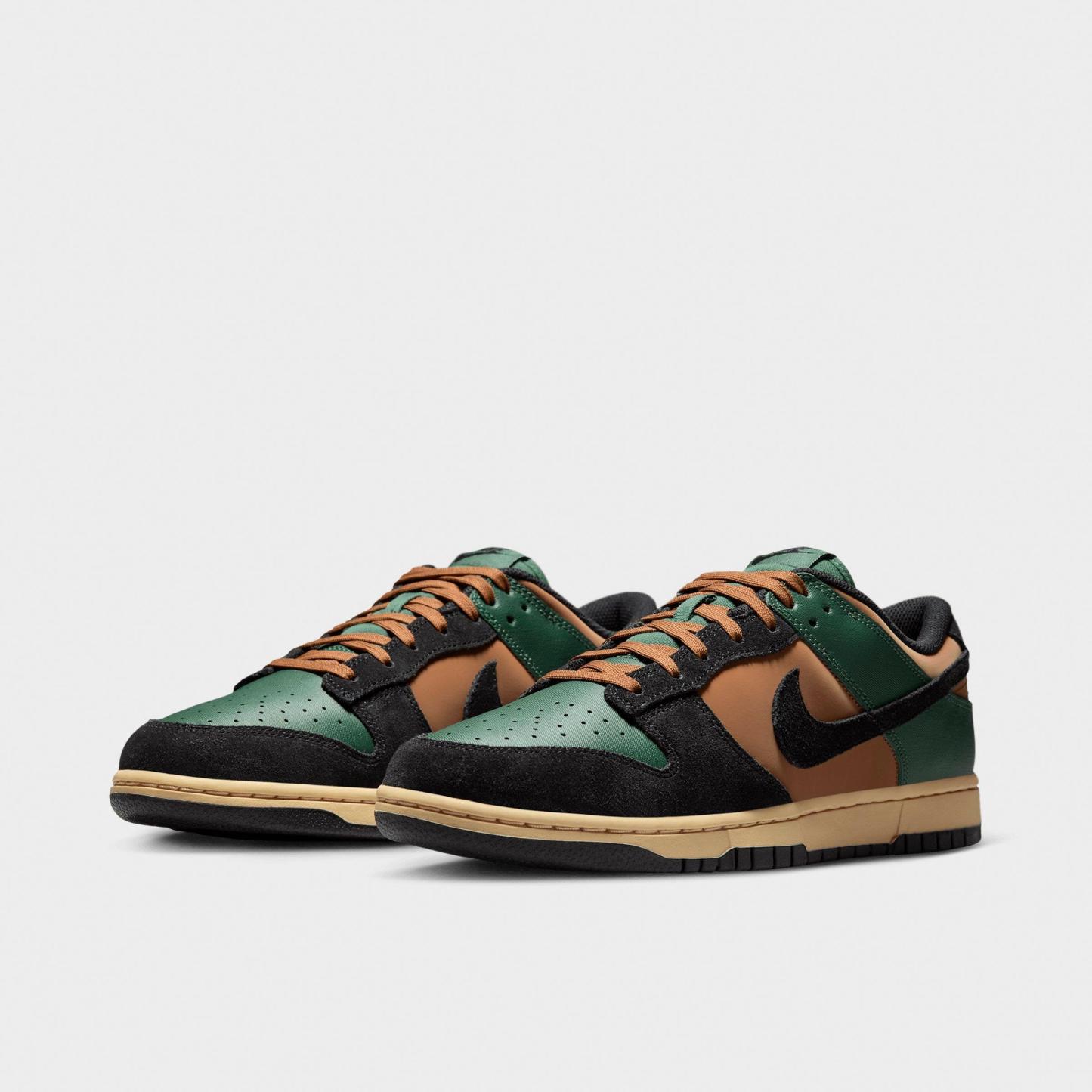 Men's Nithtke Dunk Low Retro Casual Shoes - Part 1 - Fir/Light British Tan/Sesame/Black - Both shoes facing left