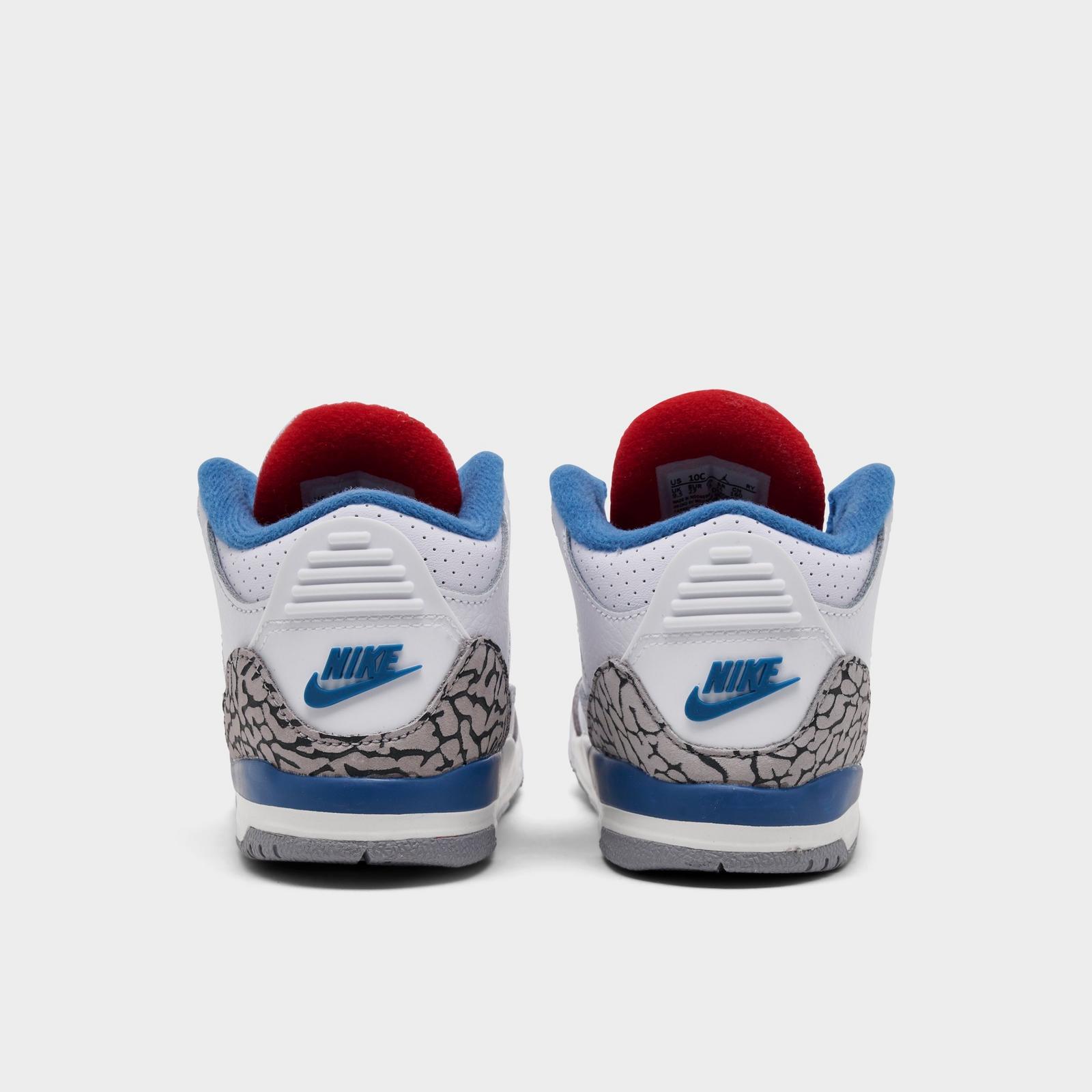 Kids' Toddler Air Jordan Retro 3 Basketball Shoes - Sail/Black/University Red/Pale Ivory/Palomino - view 4