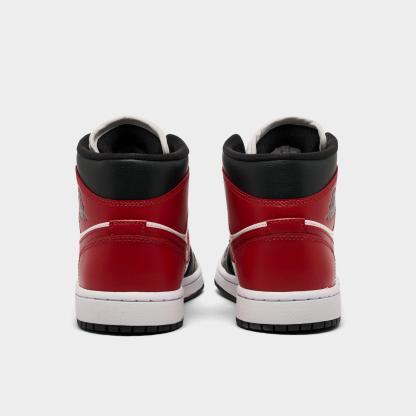 Women's Air Jordan Retro 1 Mid Casual Shoes - Sail/Gym Red/Off Noir/White - view 4