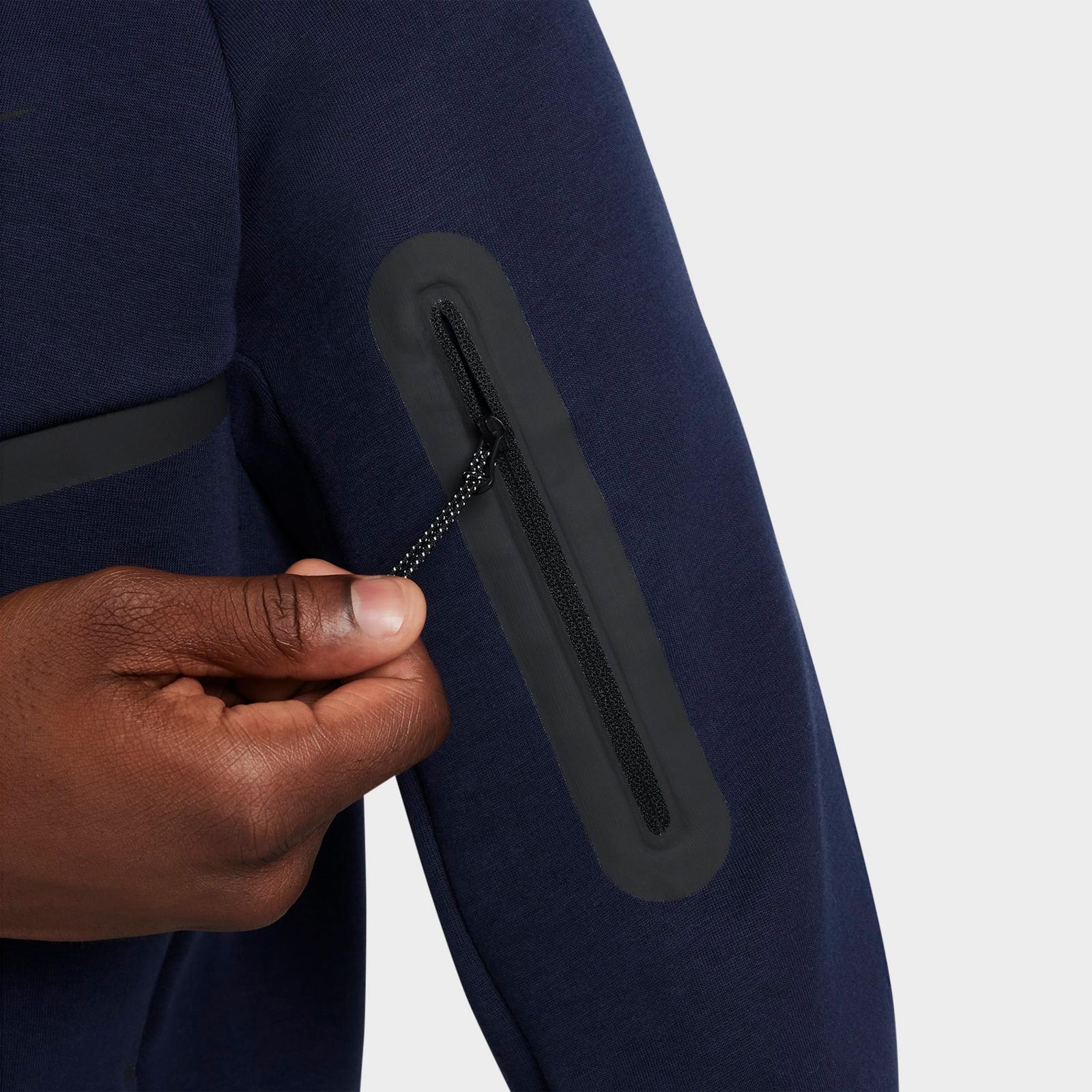 Men's Nike Tech Fleece Windrunner Full-Zip Hoodie - Obsidian/Black (HV0949-451)