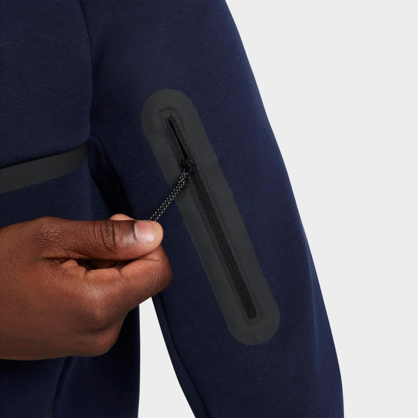 Men's Nike Tech Fleece Windrunner Full-Zip Hoodie - Obsidian/Black (HV0949-451)