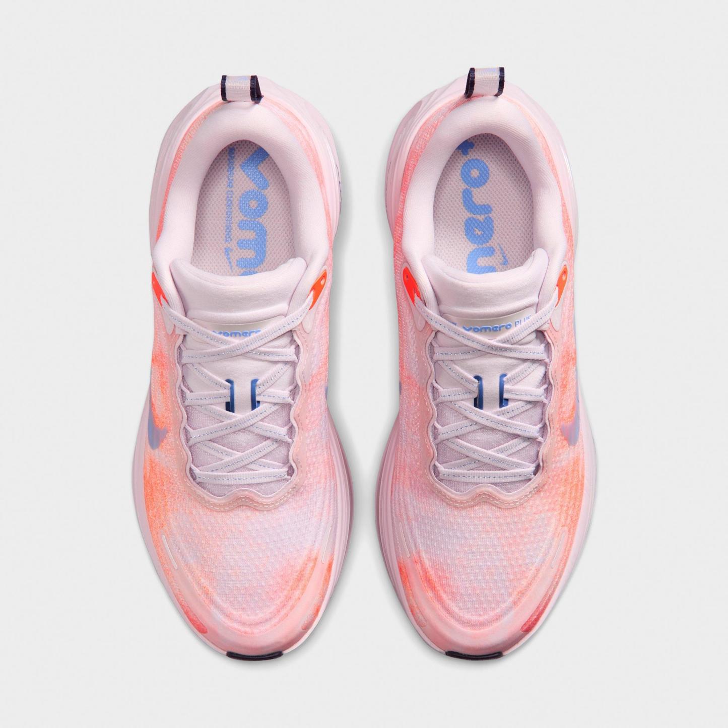 Women's Nithtke Vomero Plus Running Shoes - Part 1 - Bleached Lilac/Hyper Crimson/Sunset Haze/Royal Pulse - Back view