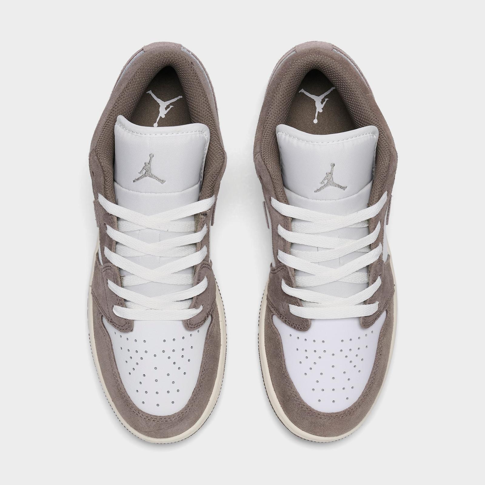Big Kids' Air Jordan Retro 1 Low Casual Shoes - Olive Grey/Enigma Stone/Summit White/Pale Ivory - view 5