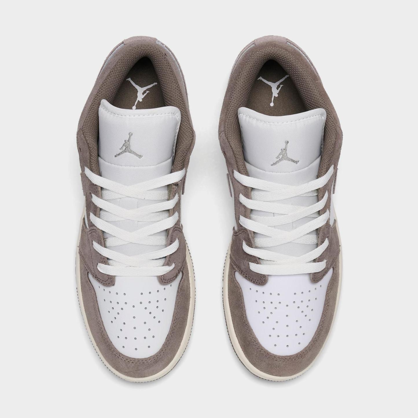 Big Kids' Air Jordan Retro 1 Low Casual Shoes - Olive Grey/Enigma Stone/Summit White/Pale Ivory - view 5