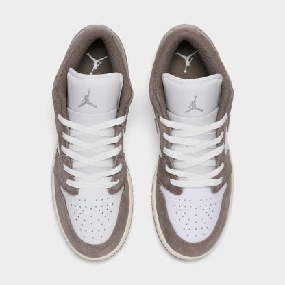Big Kids' Air Jordan Retro 1 Low Casual Shoes - Olive Grey/Enigma Stone/Summit White/Pale Ivory - view 5