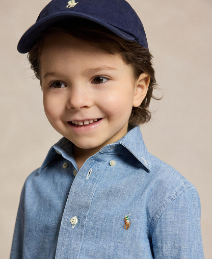 Polo Ralph Lauren Toddler and Little Boys Cotton Chambray Shirt - Light Blue