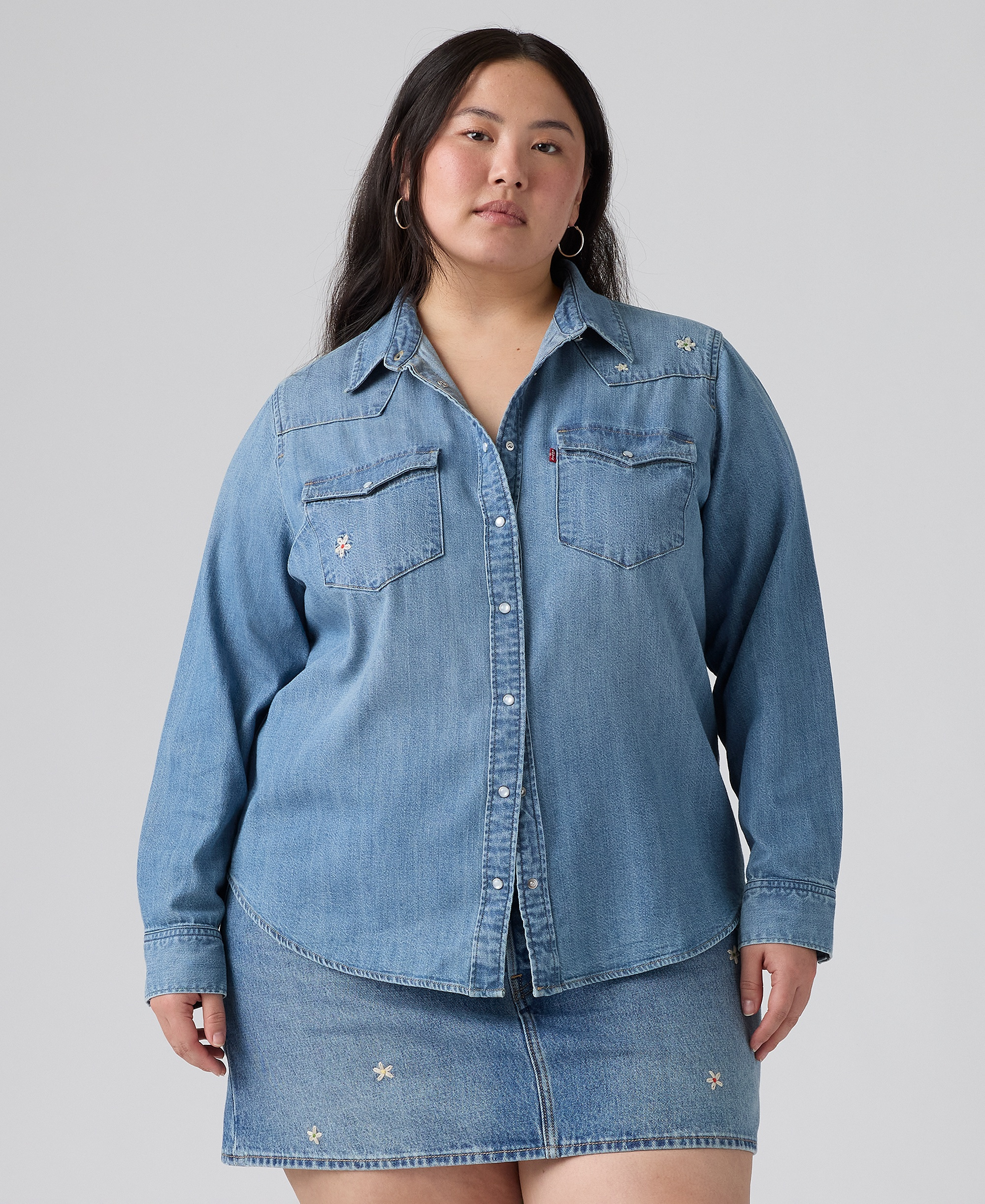 Levi's Trendy Plus Size Essential Western Cotton Shirt - Bee In The Bonnet Western