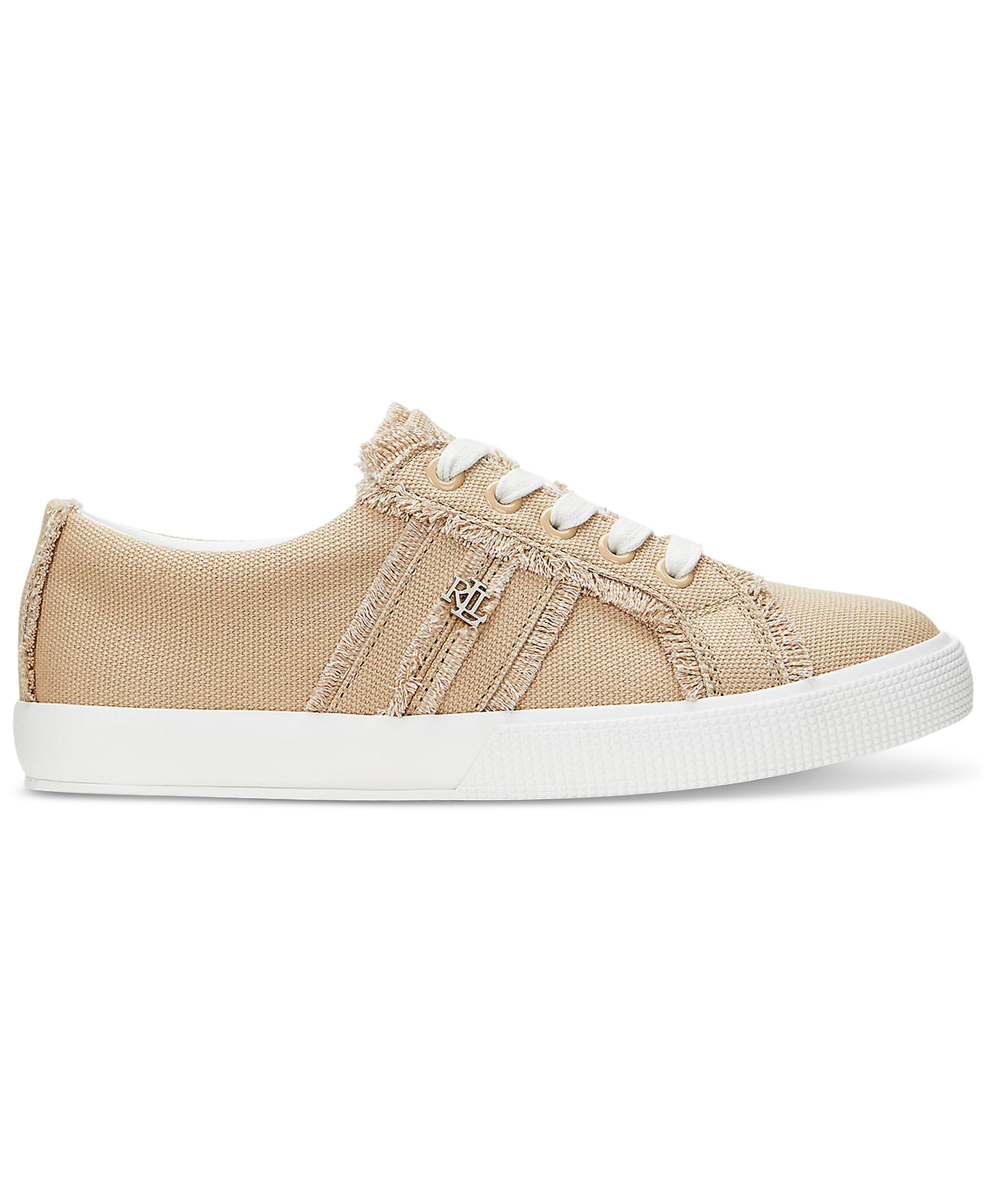 Lauren Ralph Lauren Women's Janson Frayed Canvas Sneakers - Sand Dune