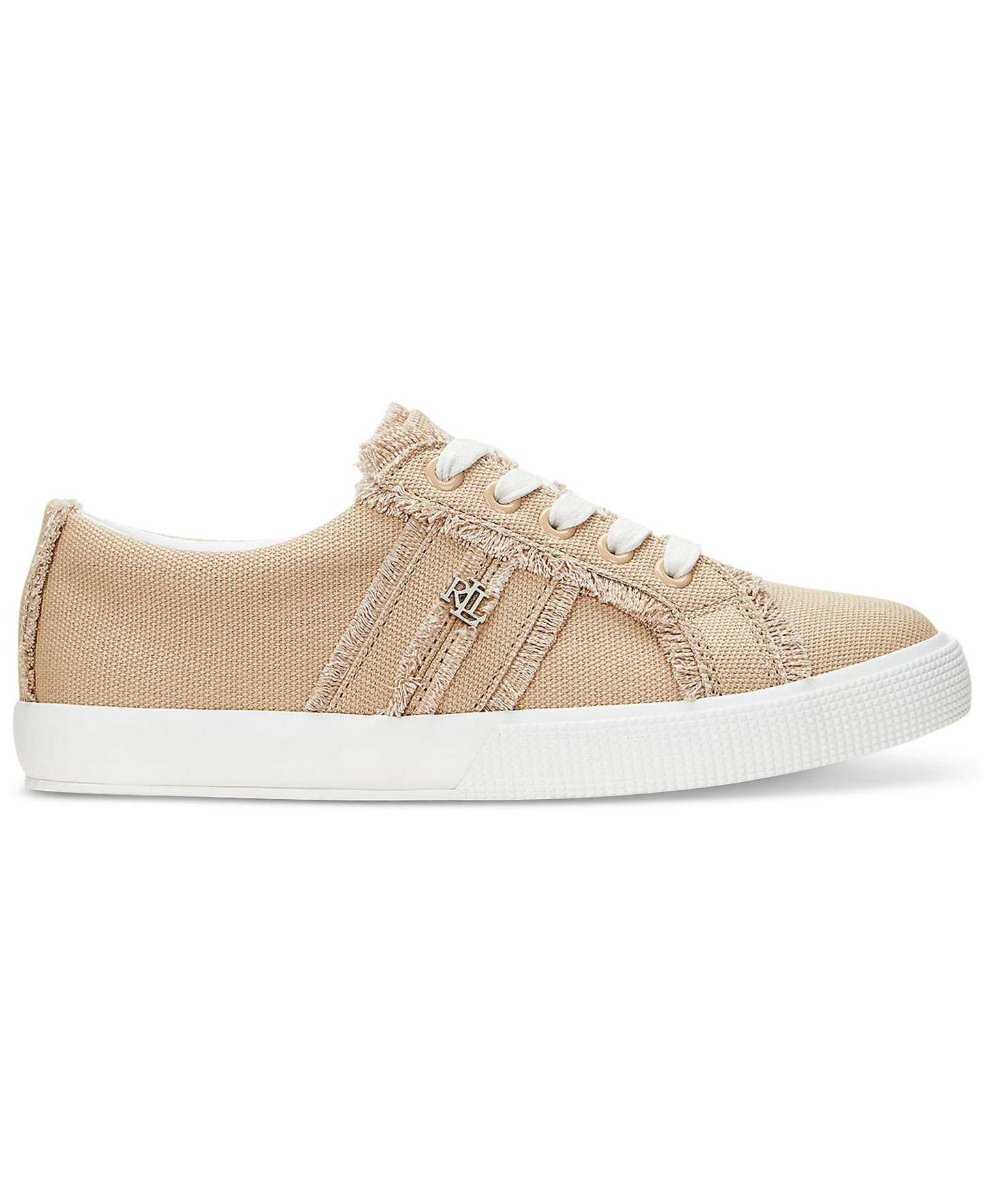 Lauren Ralph Lauren Women's Janson Frayed Canvas Sneakers - Sand Dune
