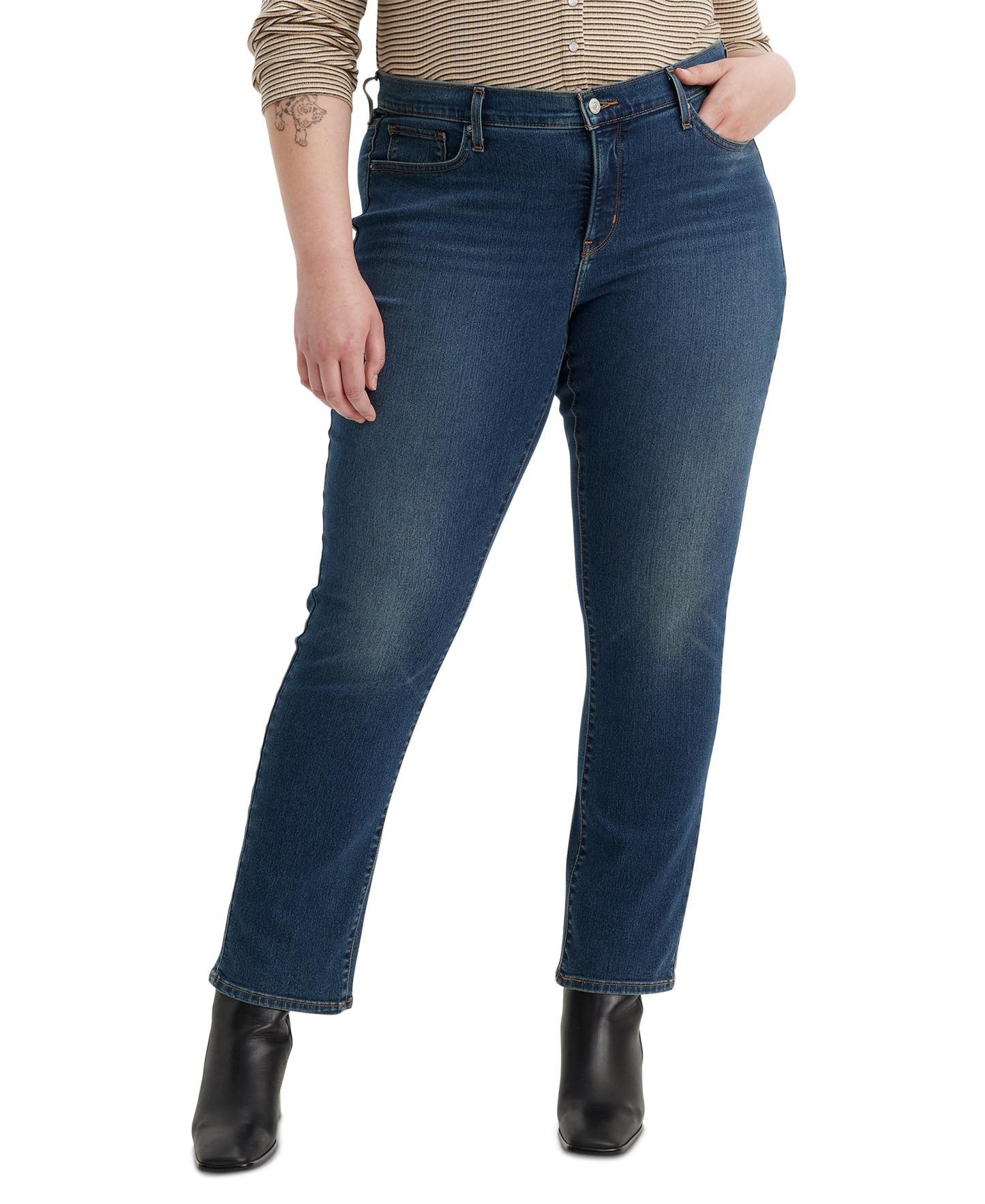 Levi's Women's 314 Shaping Slimming Straight Leg Mid-Rise Jeans - Zealous Blue