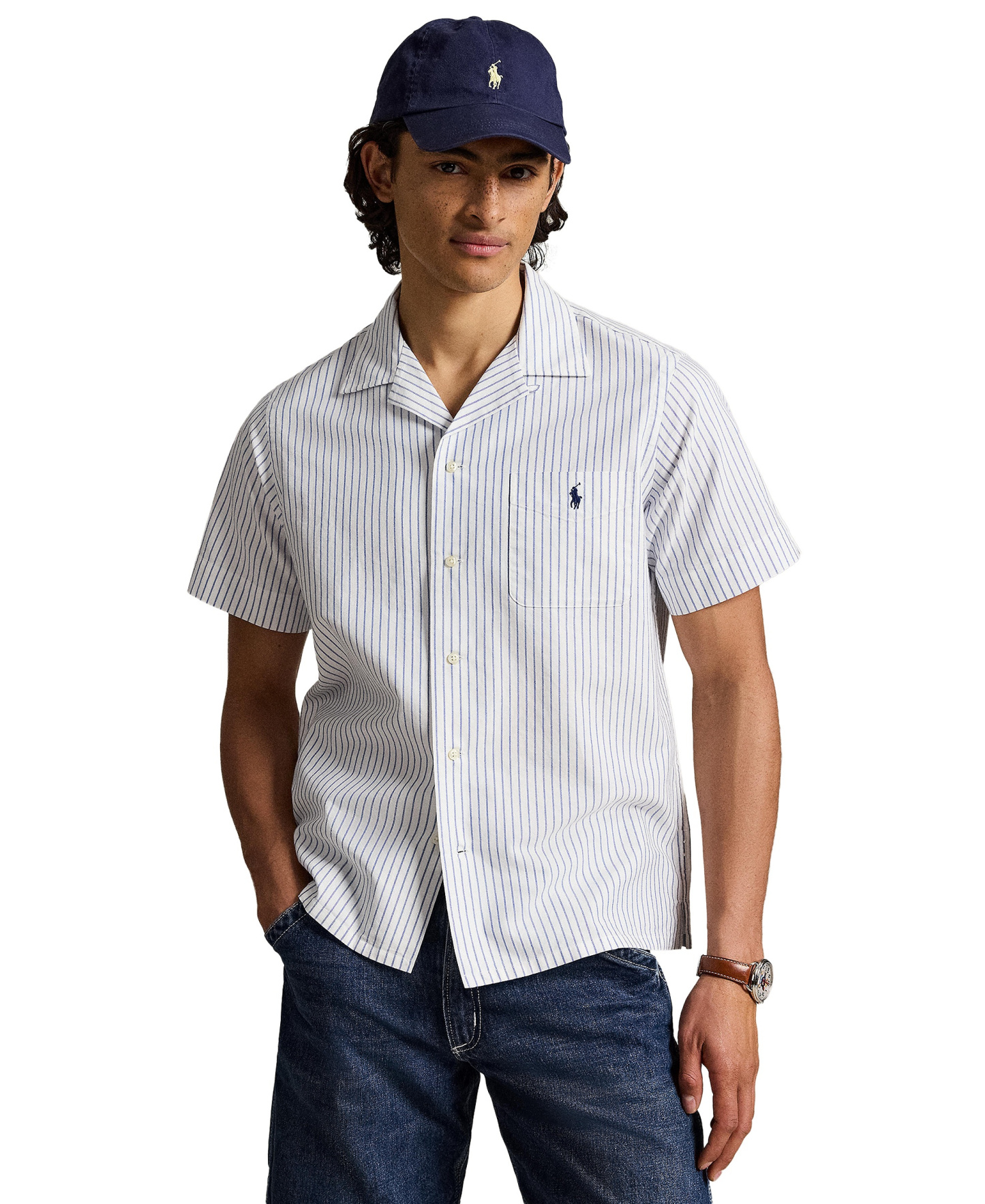 Polo Ralph Lauren Men's Classic-Fit Oxford Shirt - White Royal