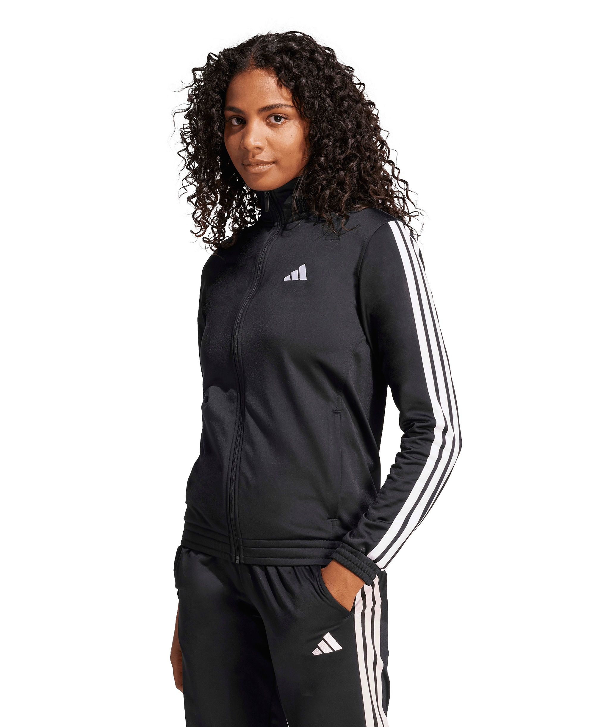 adidas Women's Tricot 3-Stripes Track Jacket - Black/White