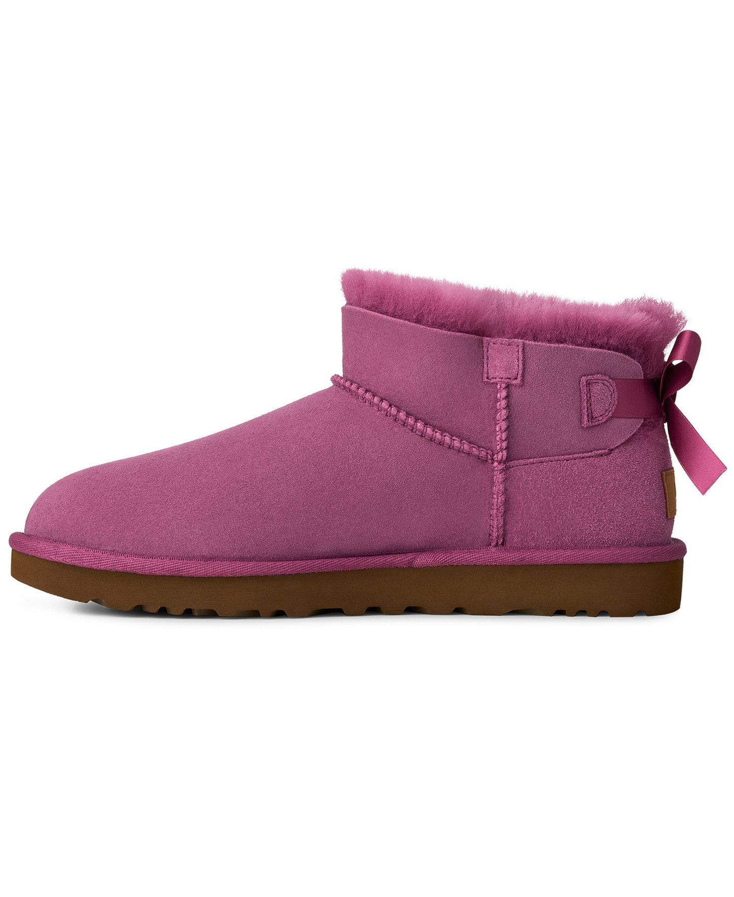 UGG® Women's Ultra Mini Bailey Bow Round Toe Booties - Dark Winterberry