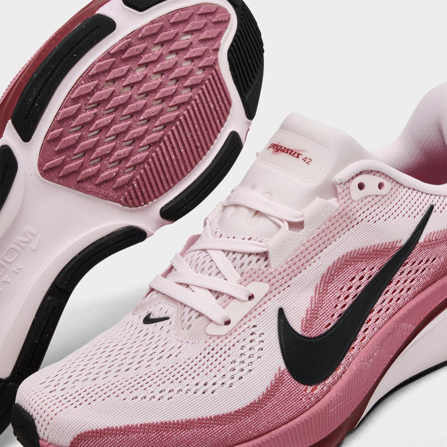 Women's Nithtke Pegasus 42 Running Shoes - Part 2 - Pearl Pink/Black/Peony/Team Crimson - Detail shot