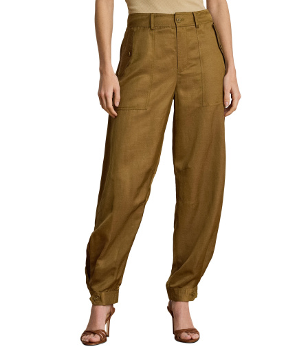 Lauren Ralph Lauren Women's Shantung Barrel Cargo Pants - Tobacco Bronze