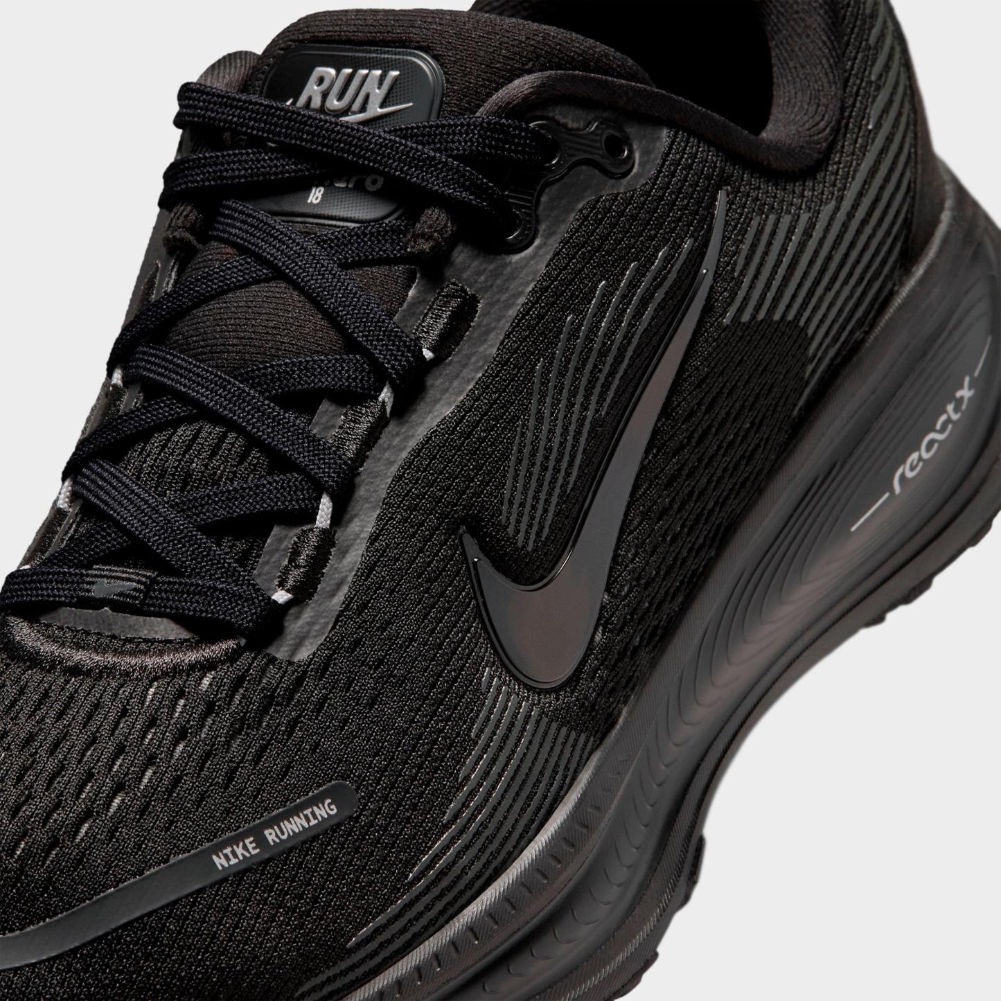 Big Kids' Nithtke Vomero 18 Running Shoes - Part 2 - Black/Dark Smoke Grey/Light Smoke Grey - Detail shot