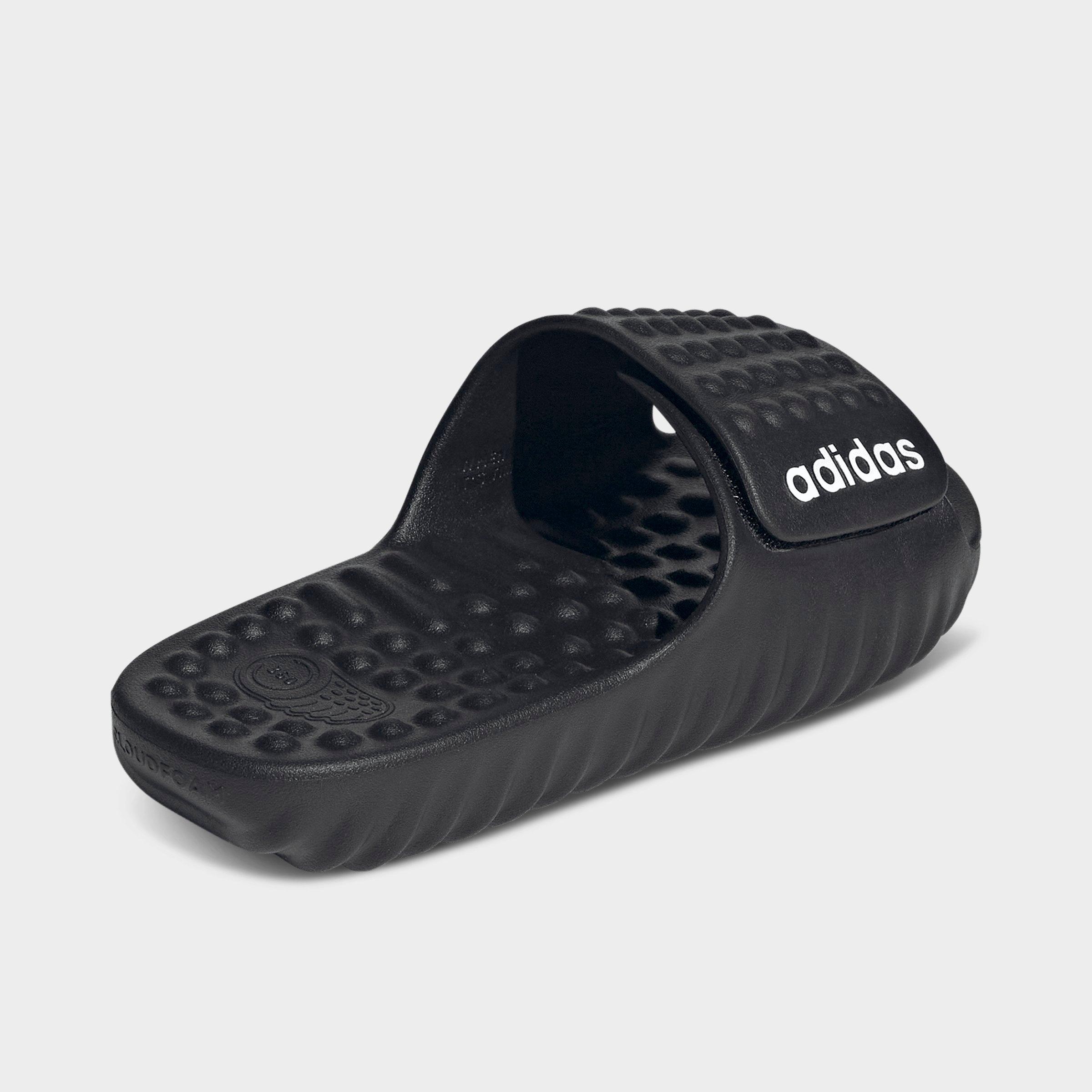 Big Kids' adidas adissage 360Rec Slide Sandals - Black/White - Back view