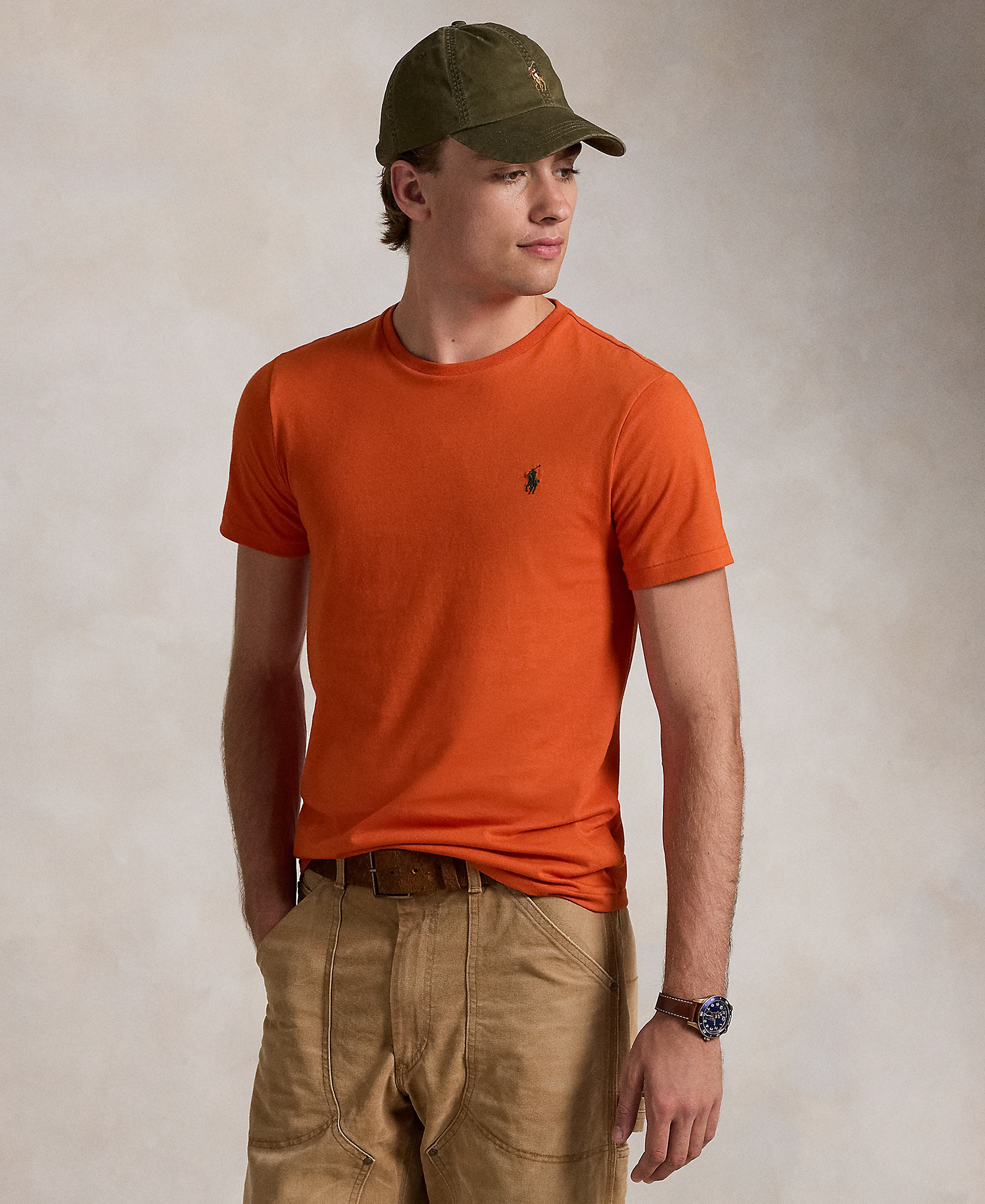 Polo Ralph Lauren Men's Embroidered Pony Classic-Fit T-Shirt - College Orange