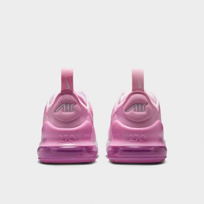 Little Kids' Nithtke Air Max 270 Casual Shoes - Pink Rise/White - Back view