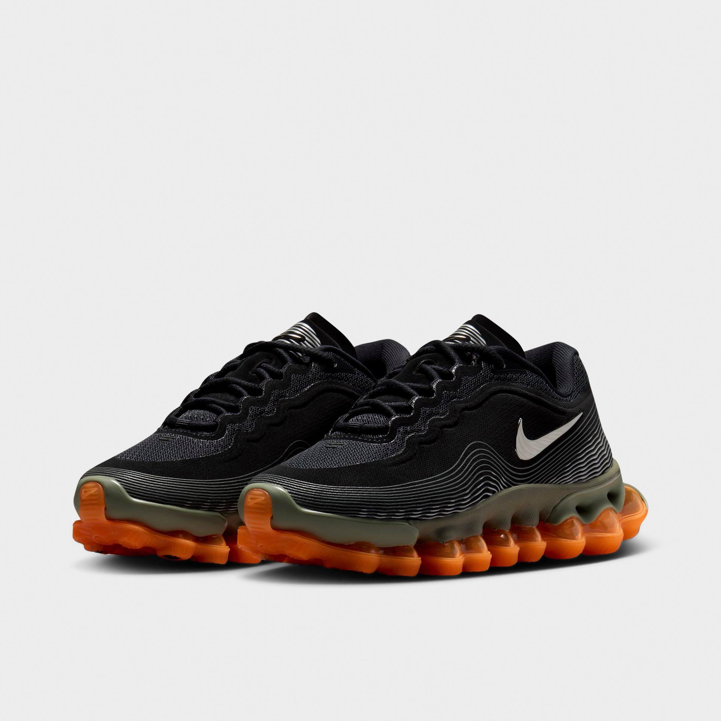Big Kids' Nithtke Air Liquid Max Casual Shoes - Black/Metallic Silver/Light Army - Both shoes facing left