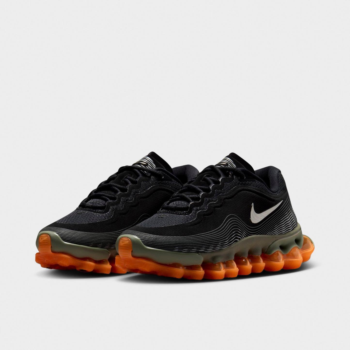 Big Kids' Nithtke Air Liquid Max Casual Shoes - Black/Metallic Silver/Light Army - Both shoes facing left