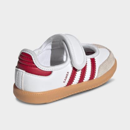 Girls' Toddler adidas Originals Samba Jane Casual Shoes - Cloud White/Team Victory Red/Gum - view 3