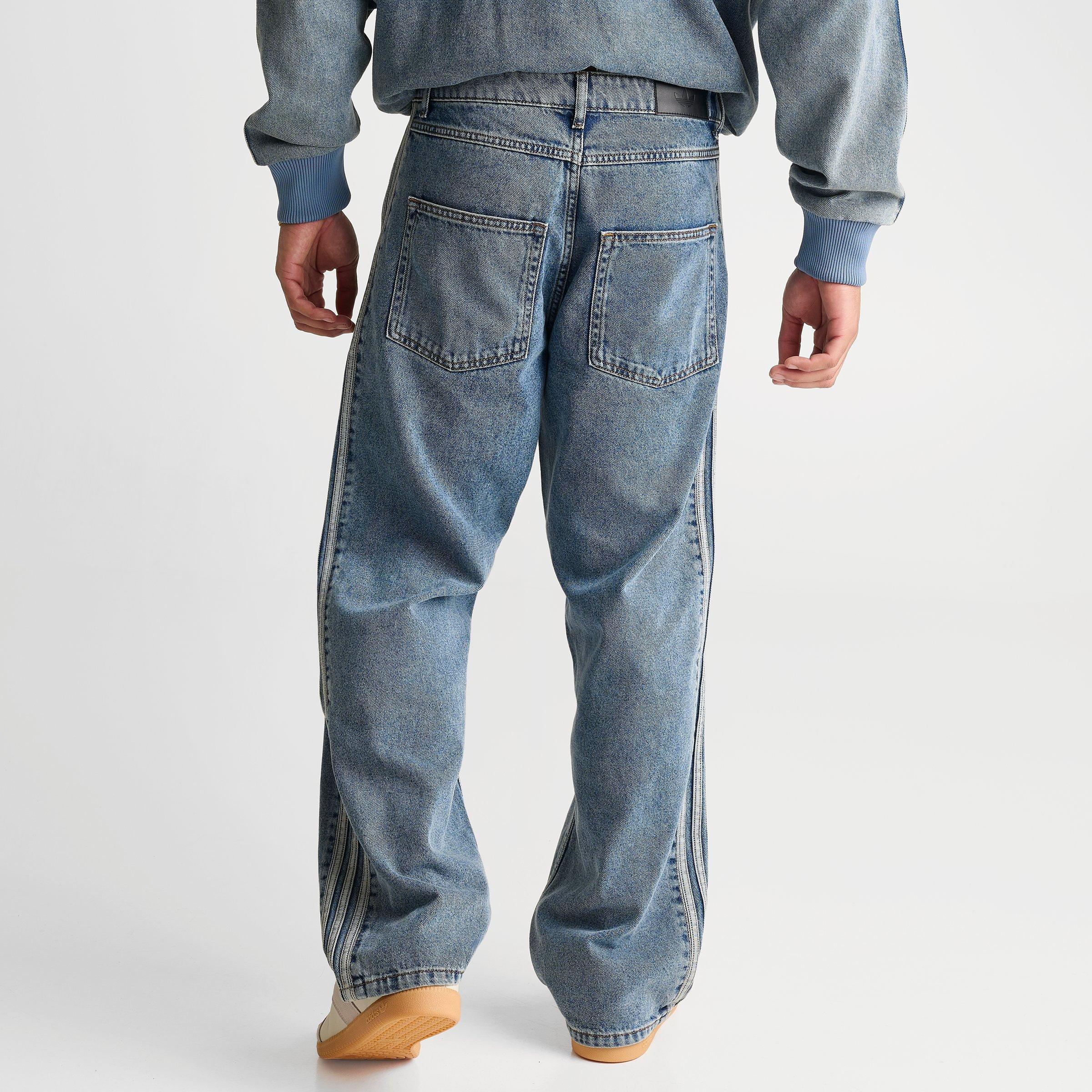 Men's adidas Originals Firebird Adicolor Mid-Rise Straight Denim Jeans - Worn Blue Denim