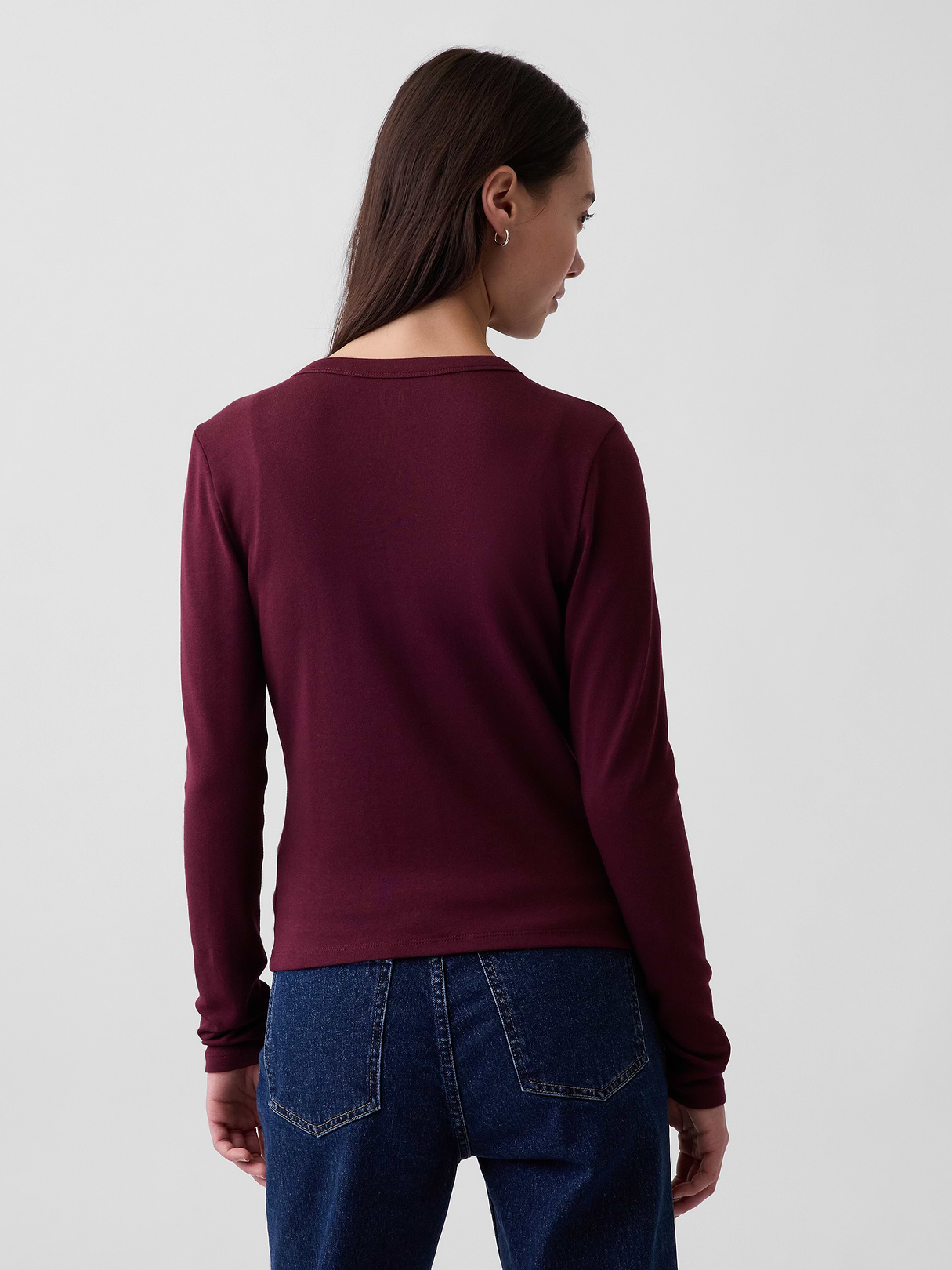 Modern Crewneck Cardigan - Noir red
