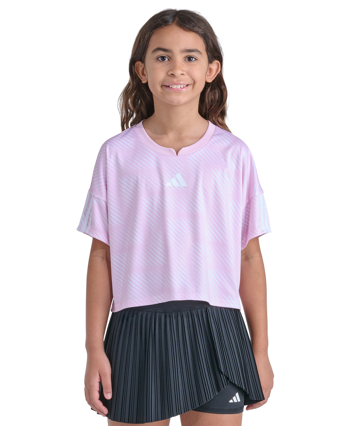adidas Girls' 8-16 Short-Sleeve Printed World Cup Soccer Top - Medium Pink
