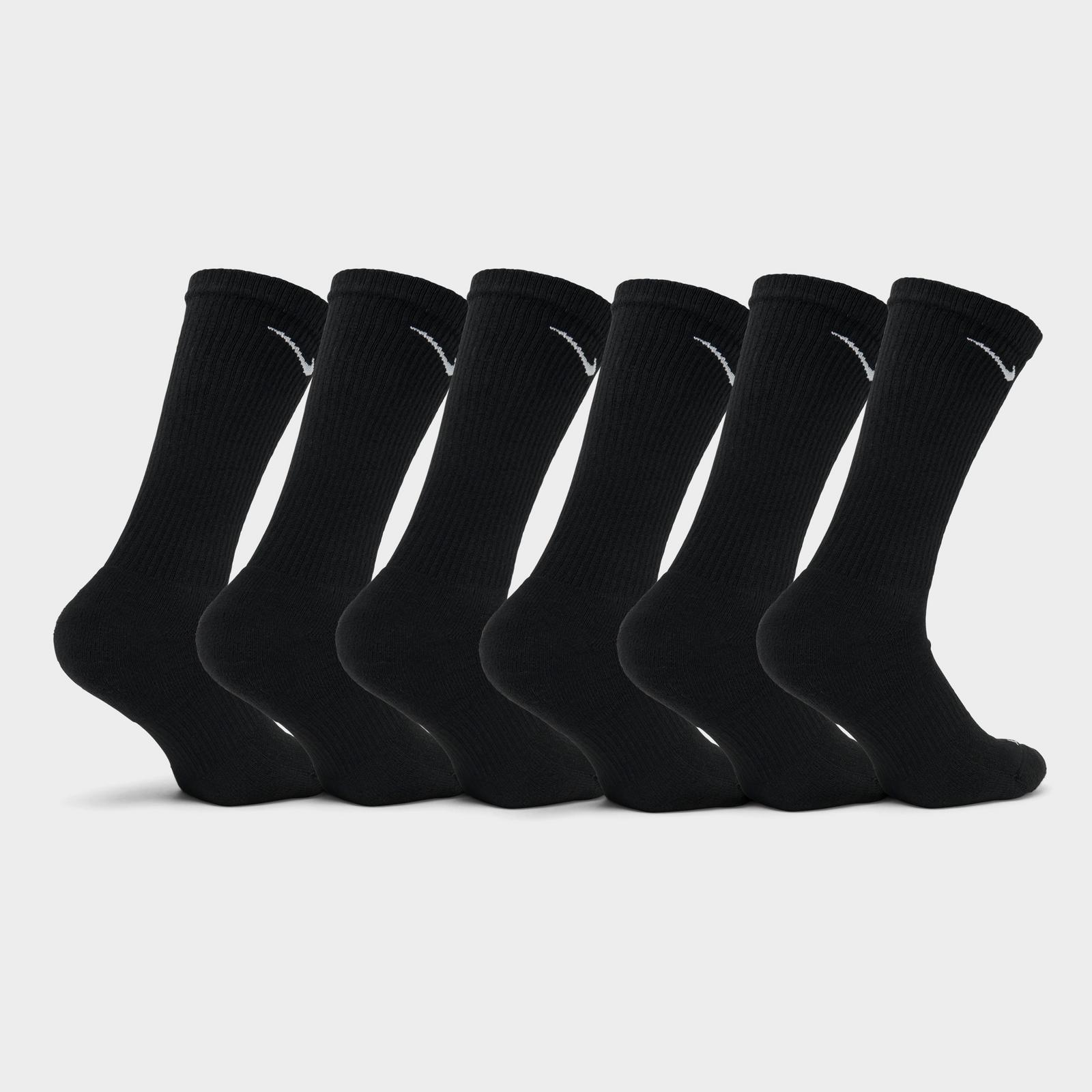 Nike Everyday Plus Cushioned Crew Training Socks (6-Pack) - Black/White
