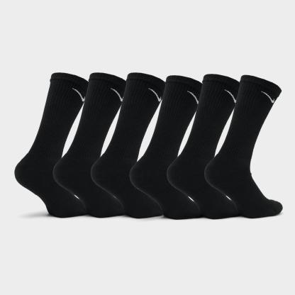 Nike Everyday Plus Cushioned Crew Training Socks (6-Pack) - Black/White