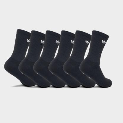 Women's adidas Originals Trefoil Cushion Crew Socks (6-Pack) - Black