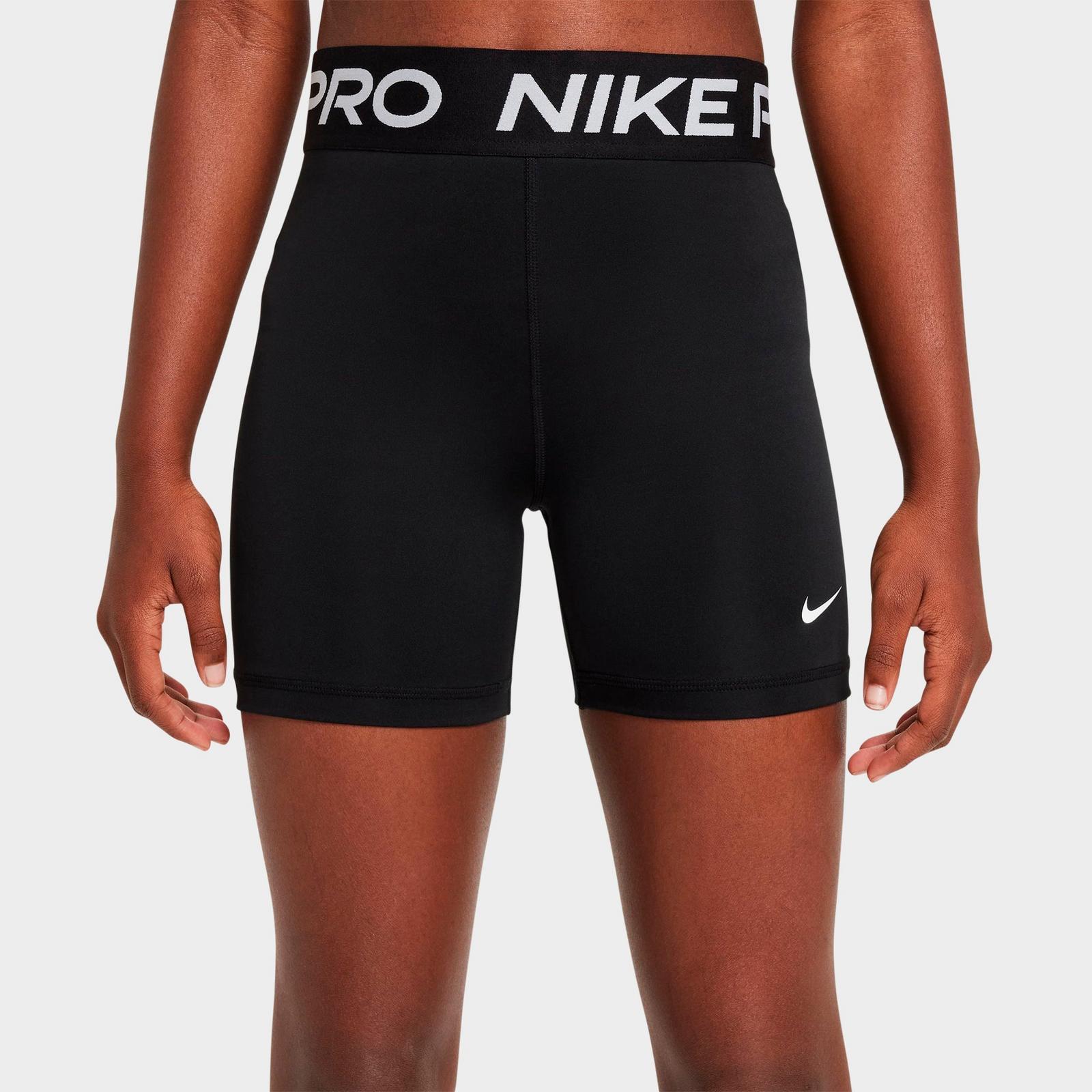 Girls' Big Kids' Nike Pro High-Waisted Bike Shorts - Black