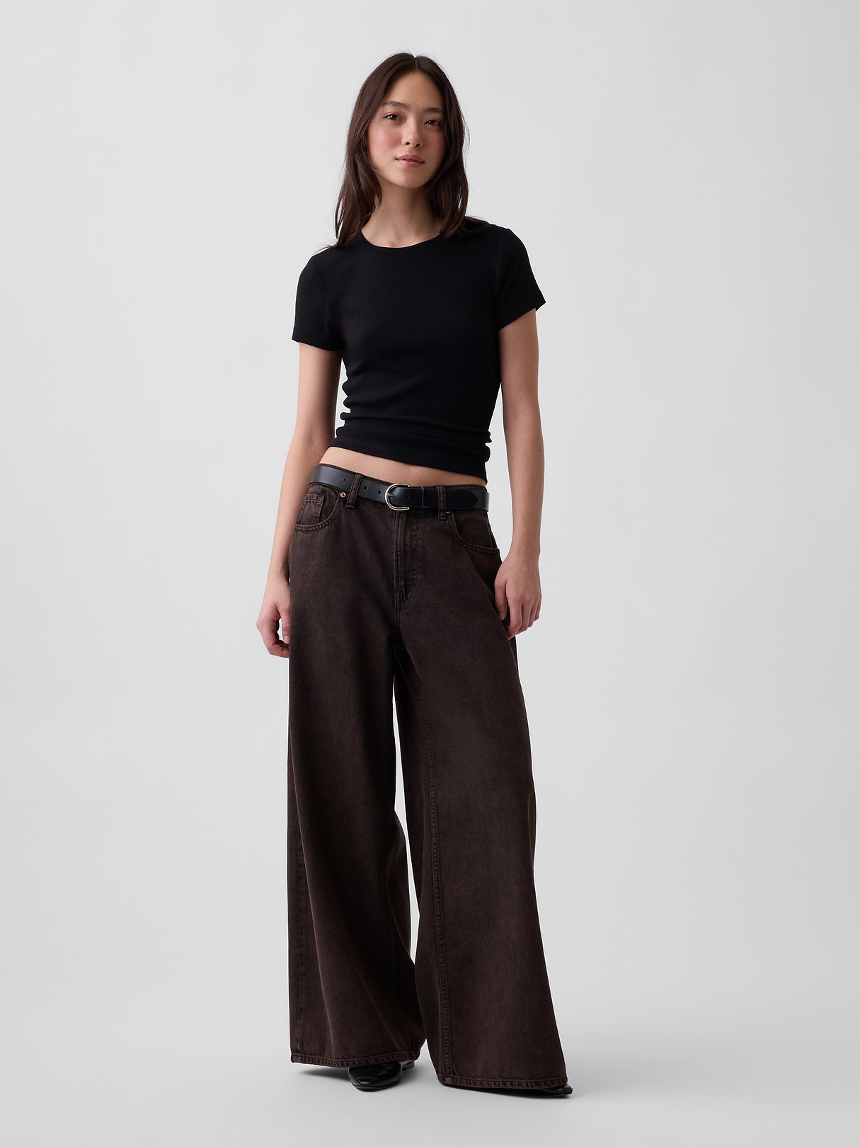 Low Slung Extra Baggy Jeans - Terra brown