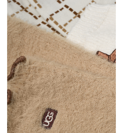 UGG® Women's Fuzzy Crew Socks, 3-Pair - Classic Boot / Plaid / Sand