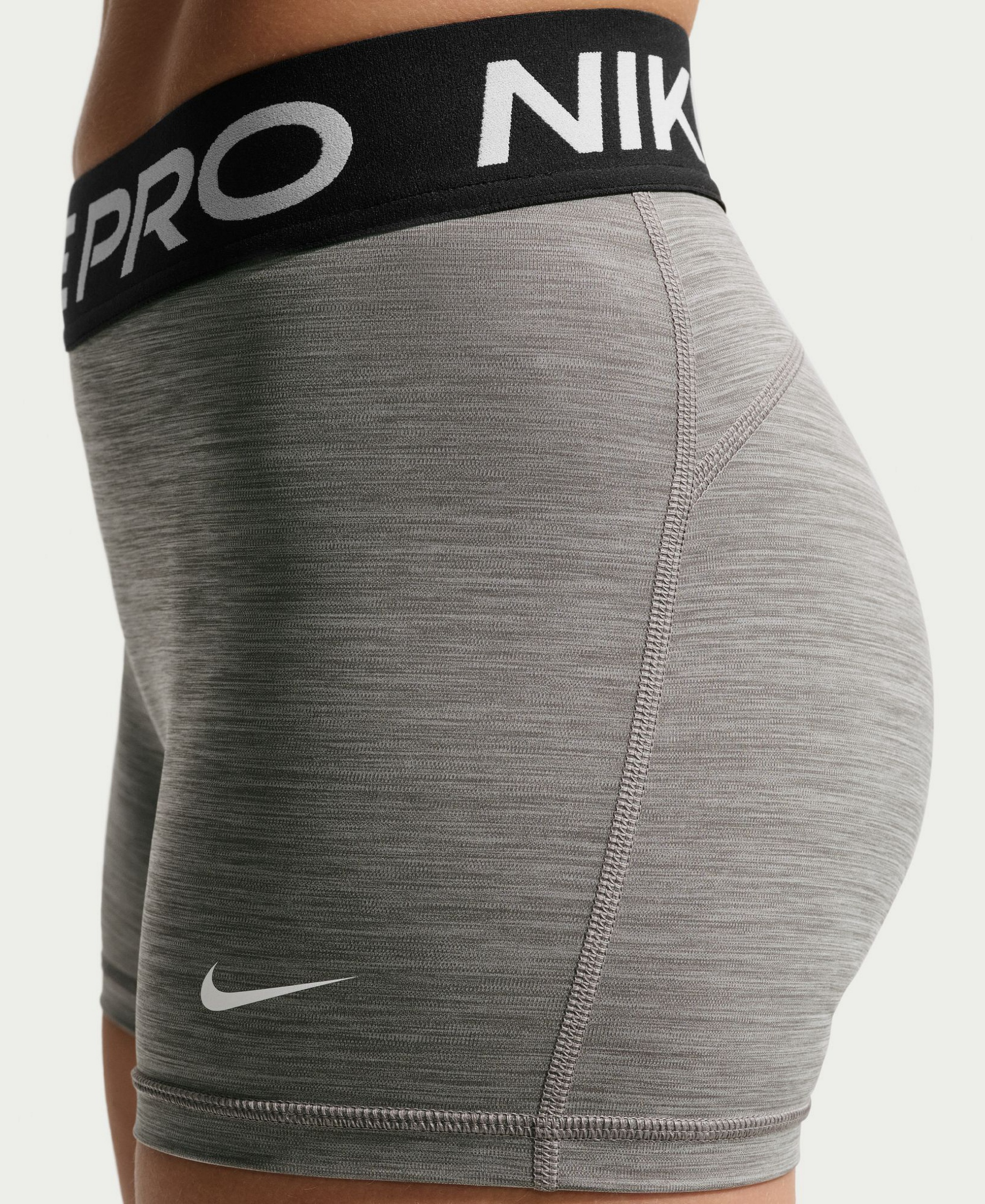 Nike Women's Mid-Rise Biker Shorts - Smoke Grey heather/black/white