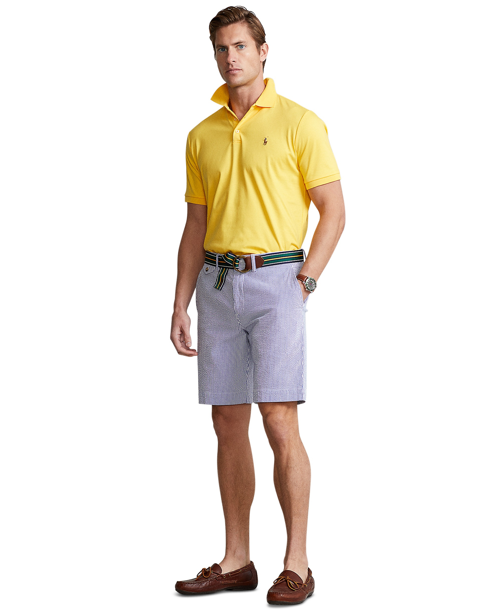 Polo Ralph Lauren Men's Stretch Classic-Fit Chino Shorts - Blue Seersucker