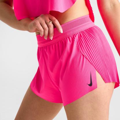 Women's Nithtke AeroSwift Dri-FIT ADV Mid-Rise 3 Inch Brief-Lined Shorts - Hyper Pink/Black