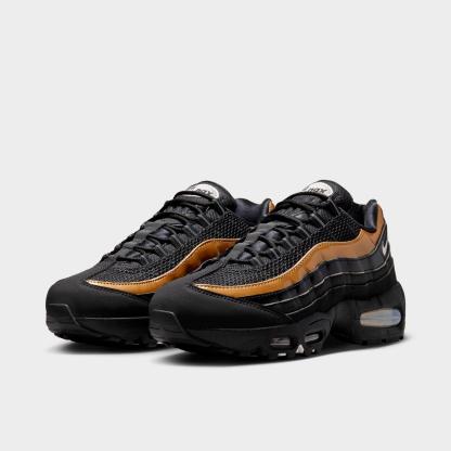 Women's Nike Air Max 95 Big Bubble Casual Shoes - Black/Light Charcoal/Metallic Gold/Sail