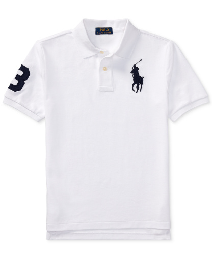 Polo Ralph Lauren Boys' 8-20 Big Pony Cotton Mesh Short-Sleeve Polo Shirt - White