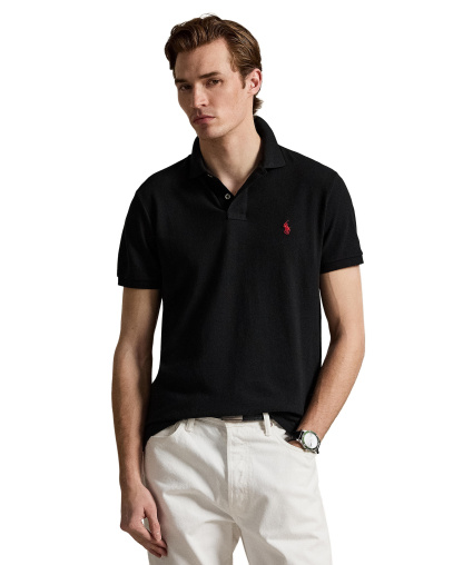 Polo Ralph Lauren Men's Custom Slim-Fit Mesh Polo Shirt - Polo Black