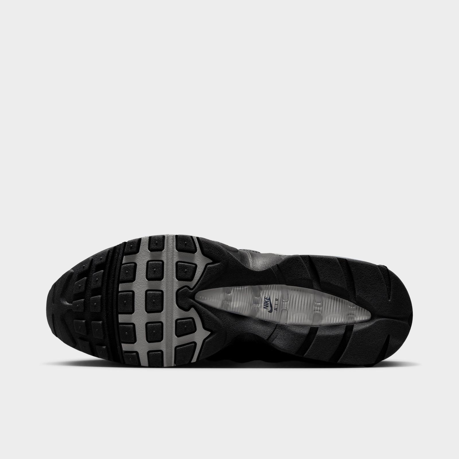 Men's Nike Air Max 95 Big Bubble Casual Shoes - Black/Black/White/Metallic Silver