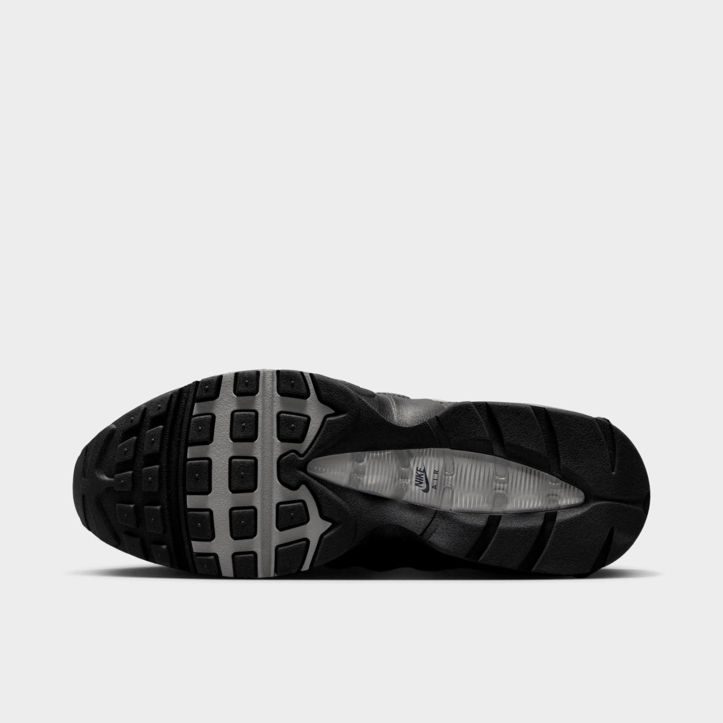 Men's Nike Air Max 95 Big Bubble Casual Shoes - Black/Black/White/Metallic Silver