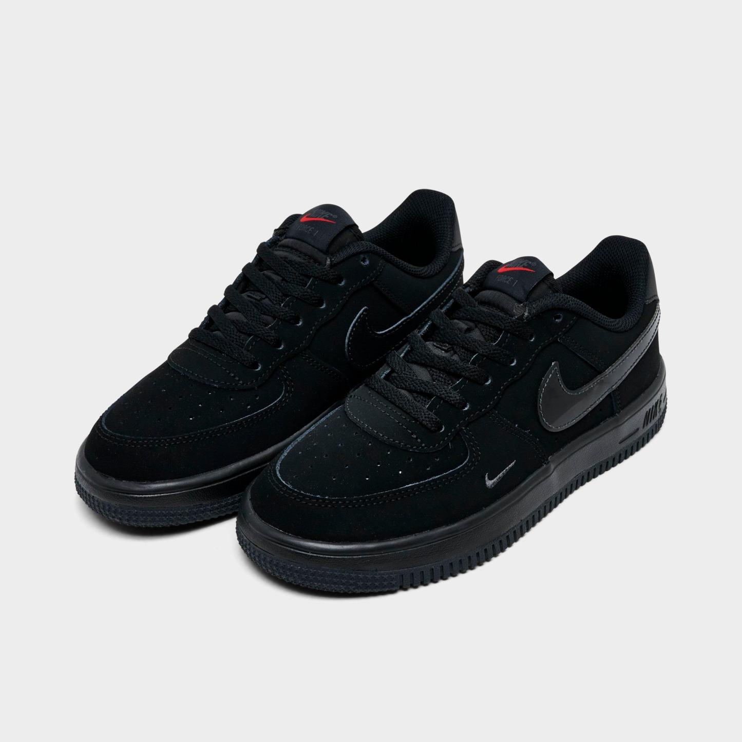 Little Kids' Nithtke Force 1 Casual Shoes - Part 2 - Black/Smoke Grey/Dark Smoke Grey - Both shoes facing left