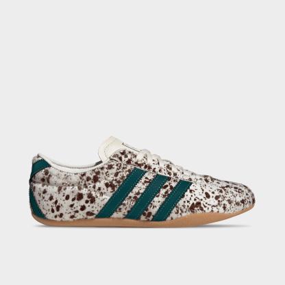Women's adidas Originals Tokyo Casual Shoes - Part 2 - Off White/Rich Green/Dark Brown - Left shoe facing left. Outside of the shoe.