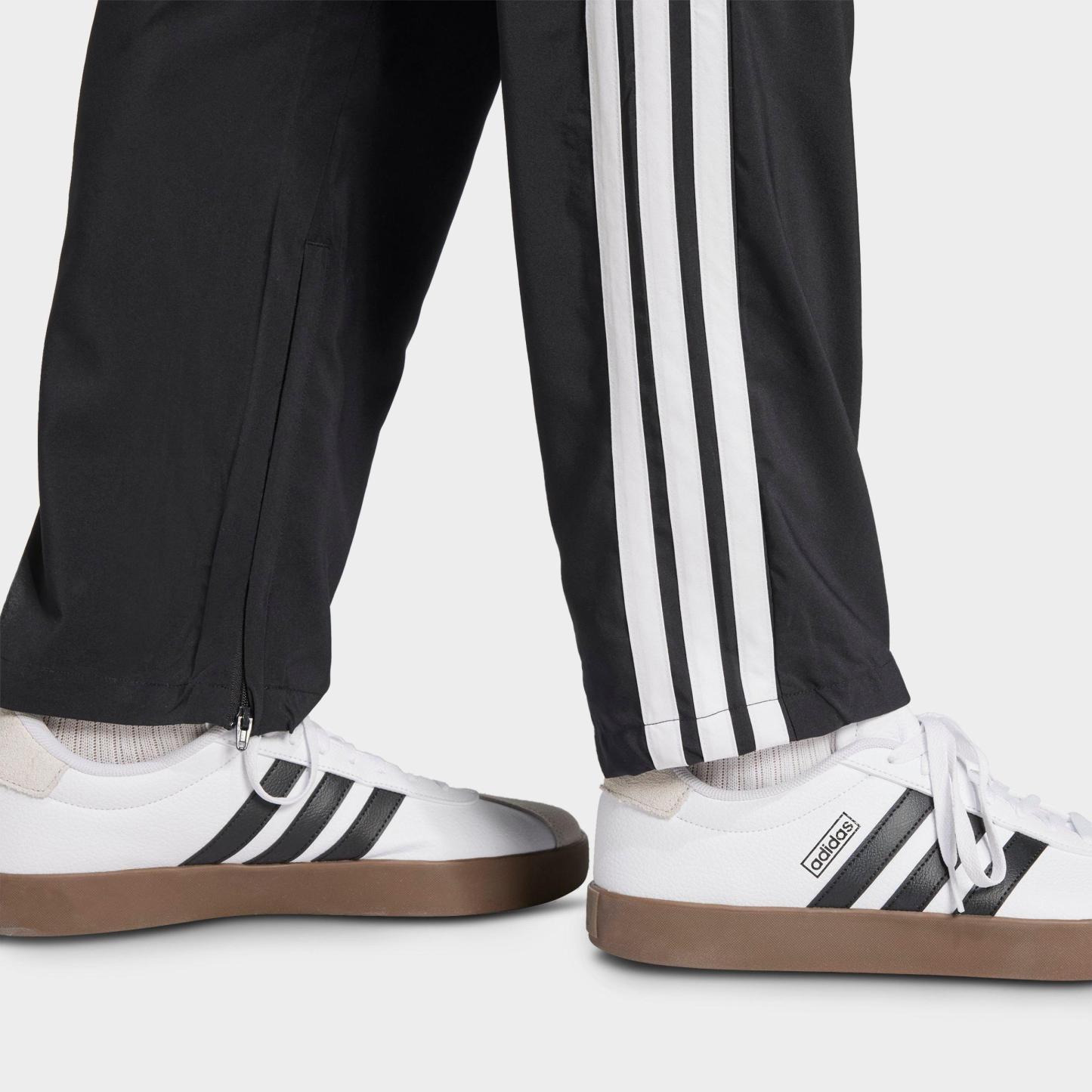 Men's adidas Essentials 3-Stripes Stanford Open Hem Pants - Black/White