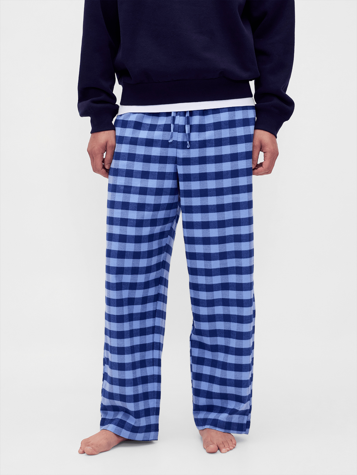 Adult Softest Flannel PJ Pants - Light indigo plaid