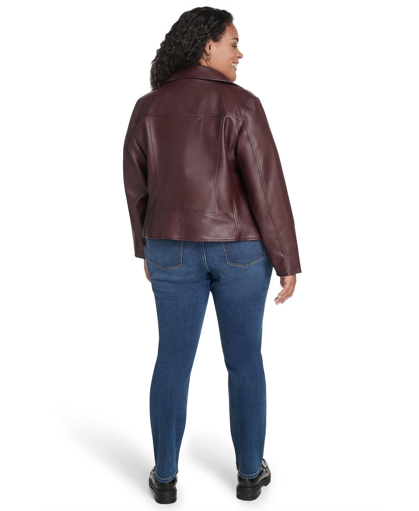 Levi's Women's Faux-Leather Asymmetric-Zip Moto Jacket - Oxblood