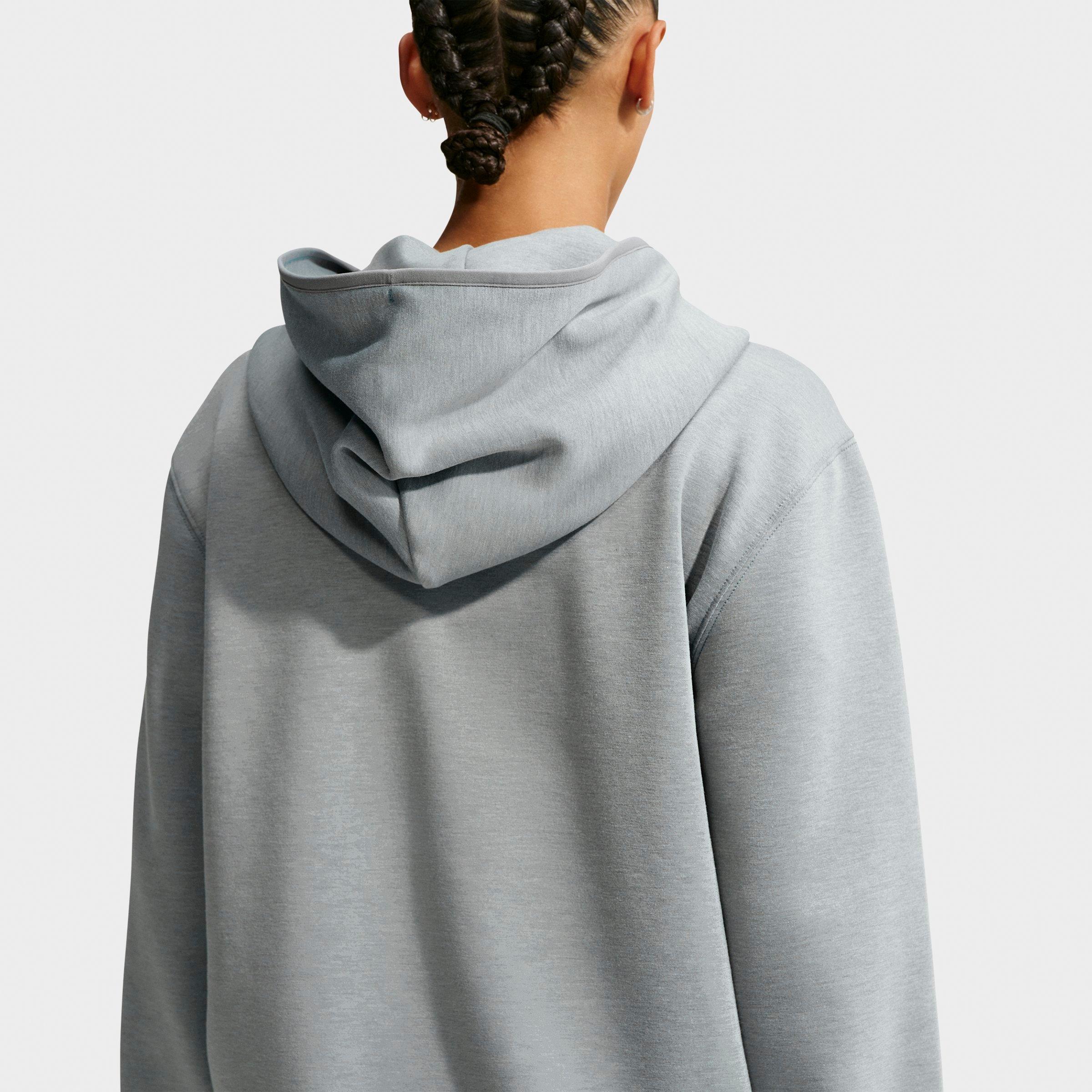 Women's Nithtke Studio Fleece Sport Dri-FIT Full-Zip Hoodie - Smoke Grey/Heather/White
