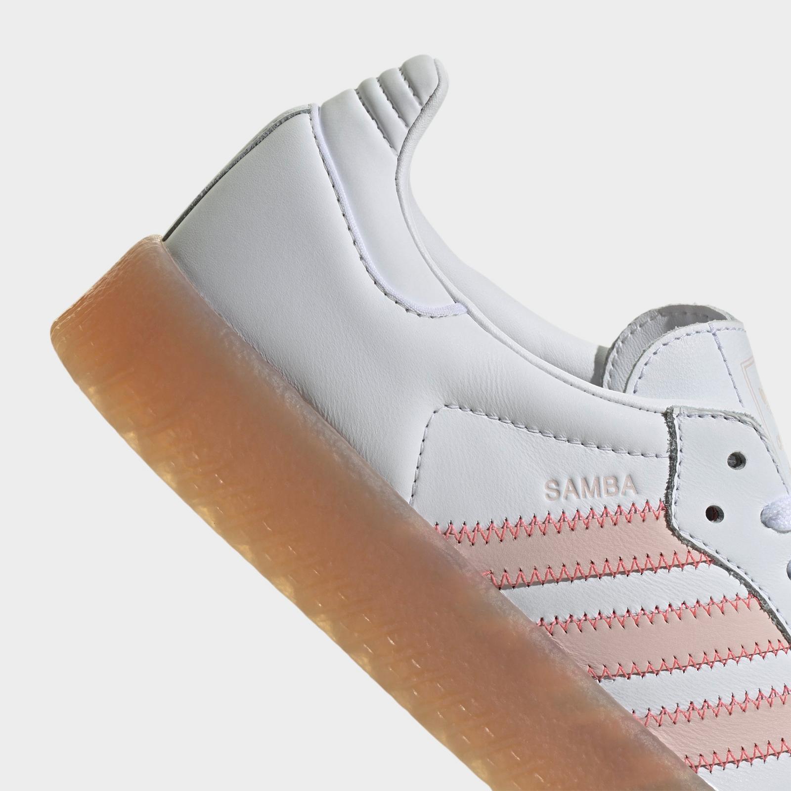 Women's adidas Originals Sambae Casual Shoes - Cloud White/Sandy Pink/Semi Flash Red - view 3